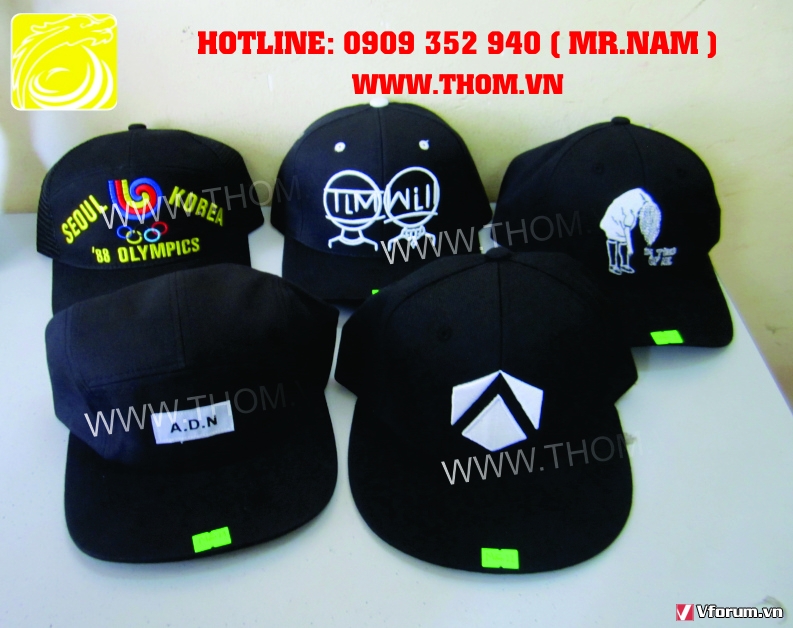 Cơ sở sản xuất nón hiphop, mũ hiphop, nón snapback, nón vành, nón không nóc