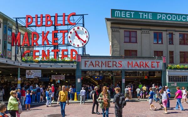 Vi vu Pike Place Market ở Seattle