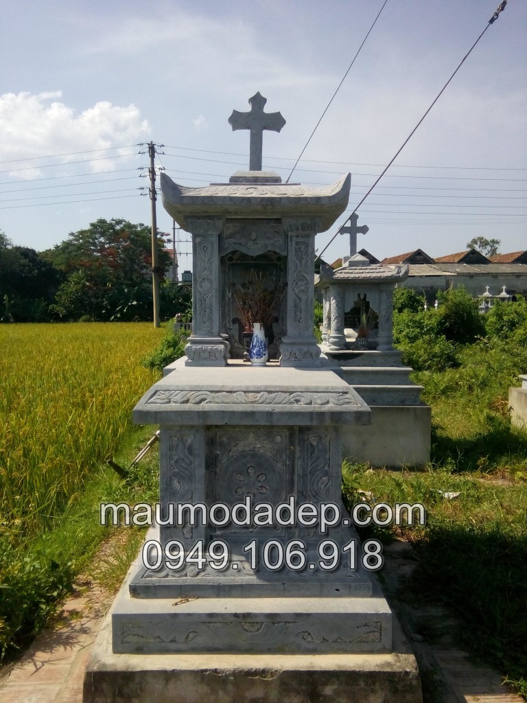 Mẫu mộ đá công giáo đẹp Ninh Vân Ninh Bình
