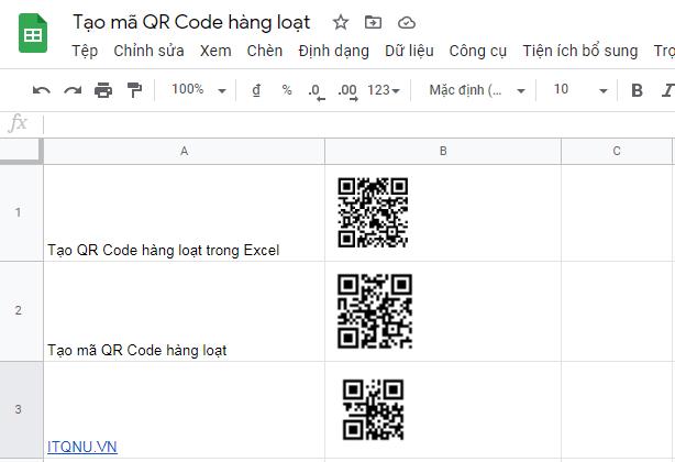 Hướng dẫn tạo QR code bằng Excel hàng loạt một nhanh chóng