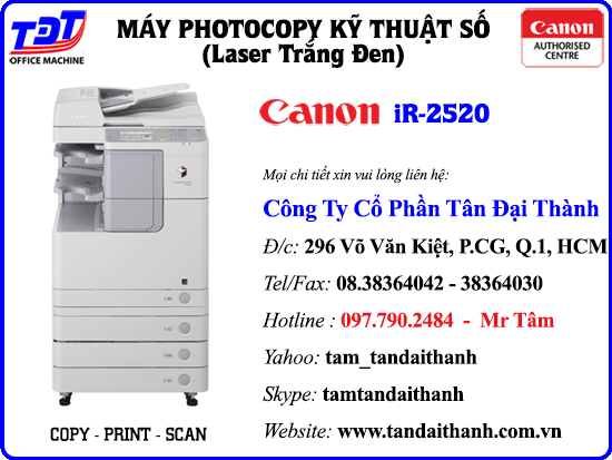 Photocopy Canon iR-2520 dùng cho văn phòng, Canon IR2520 giá tốt