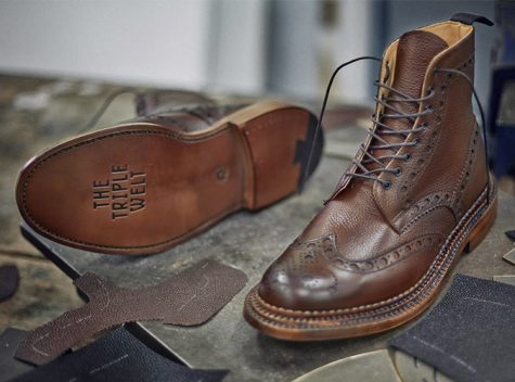 Grenson Triple Welt Fred giày boot nam hàng hiệu bền bỉ